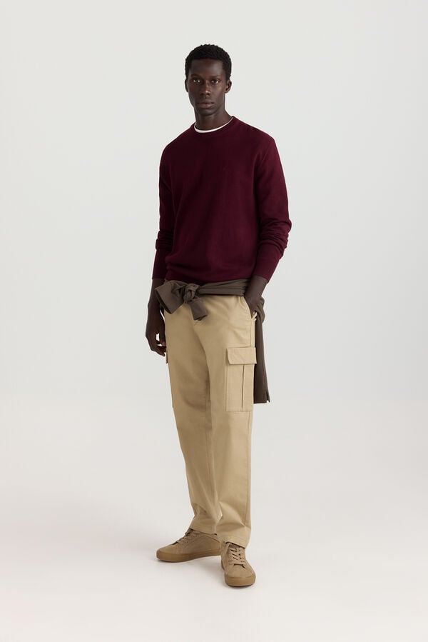 Springfield Basic round neck jumper red