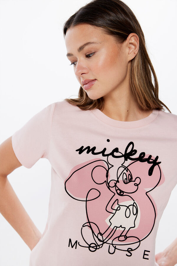 Springfield T-Shirt Mickey Mouse Relief rosa