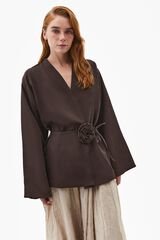 Oxxo Blusa kimono marr&oacute;n