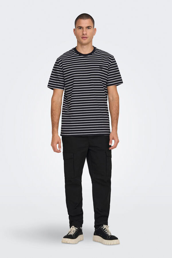 Only & Sons T-shirt de manga curta estampada azul