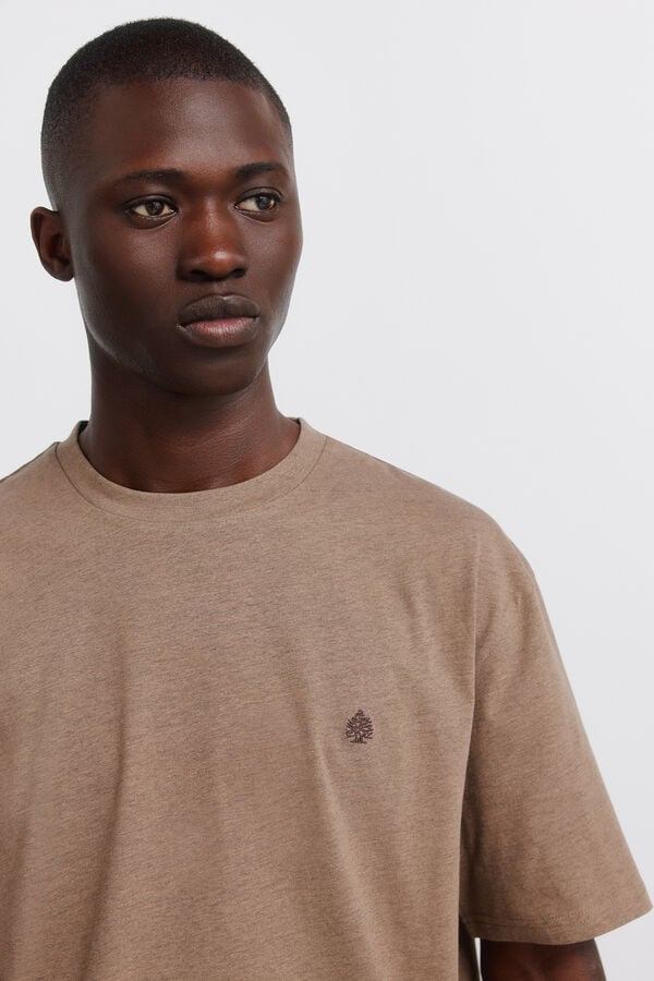 Springfield Viscose basic T-shirt nude