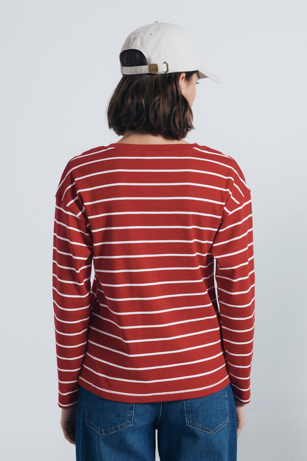 Springfield Sailor striped t-shirt burgundy