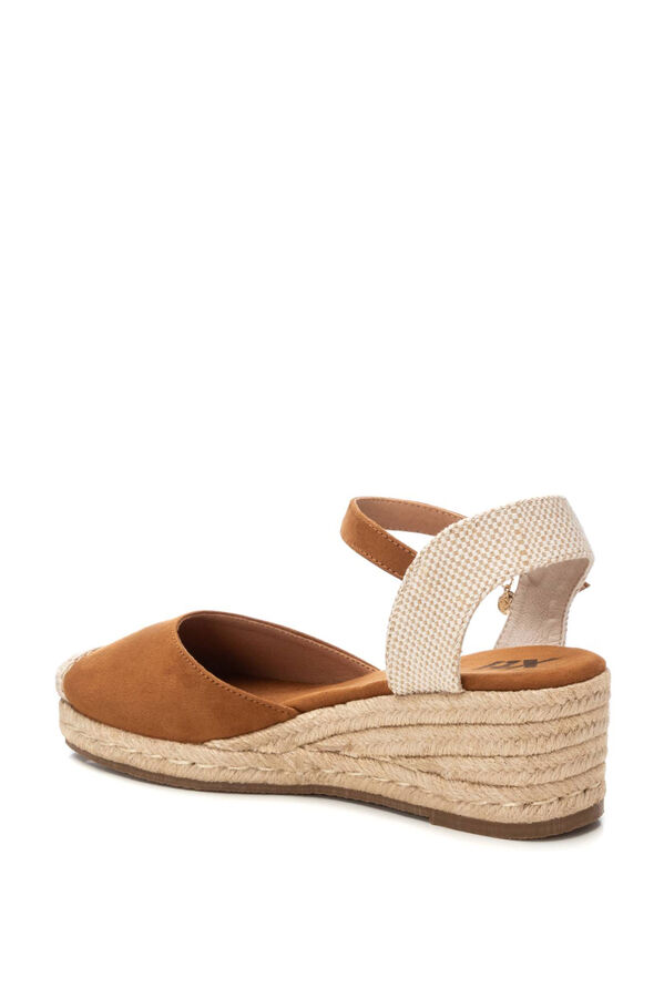 XTI Faux suede wedge espadrille mink