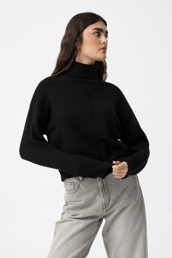 Tiffosi Jersey Relaxed con Costura Frontal negro