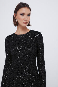 Springfield Vestido curto drapeado com lantejoulas