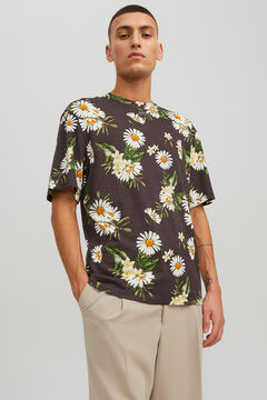 Springfield T-Shirt Blumen-Print braun