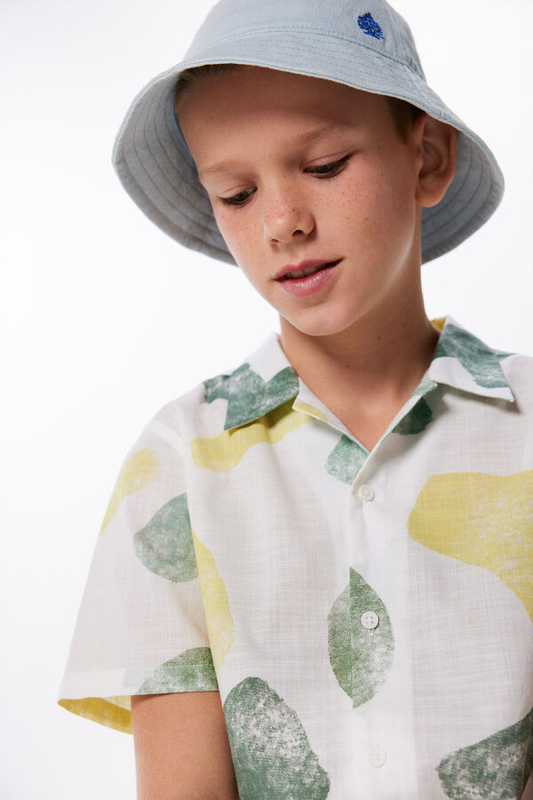 Springfield Boy's printed shirt boja slonovače