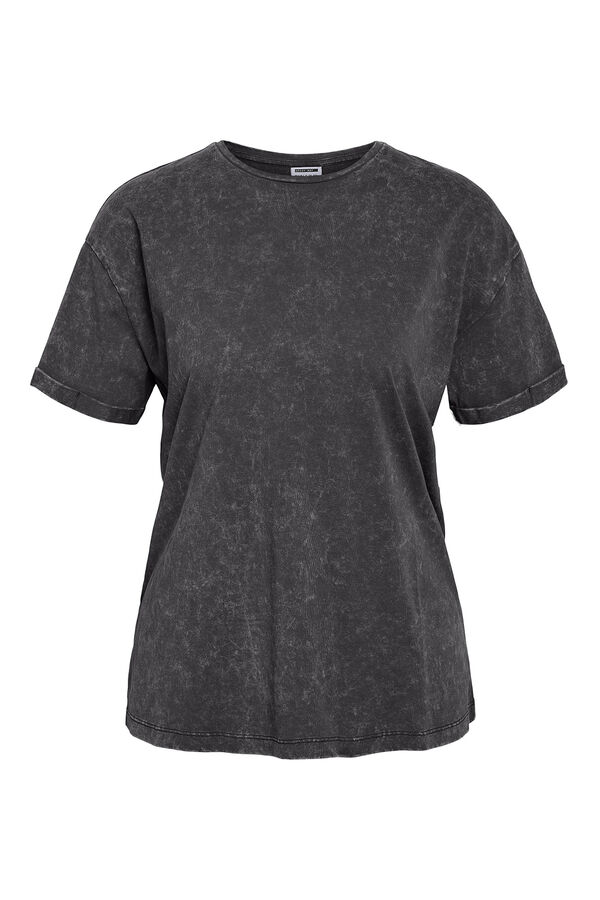 Noisy May Linen look T-shirt grey