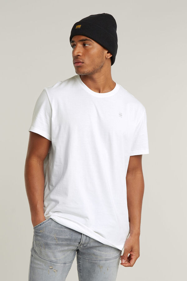 G-STAR Camiseta de manga curta com logo G-Star branco