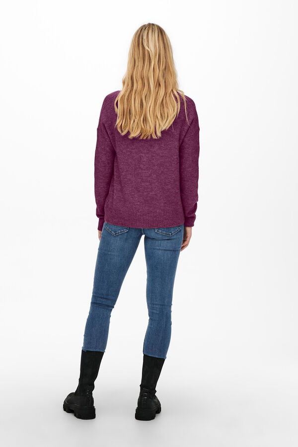 Springfield V-neck jersey-knit jumper purple