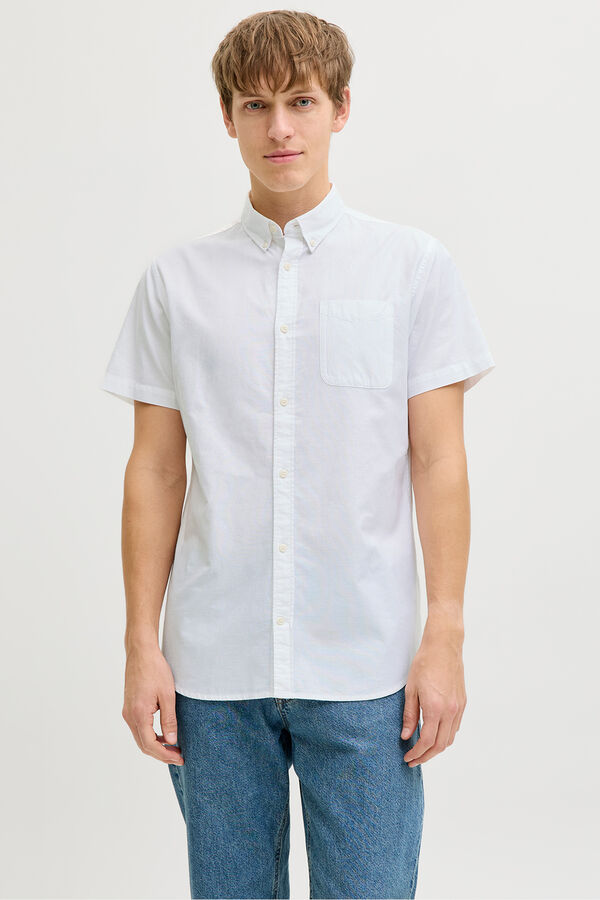 JJ REBEL Camisa oxford manga corta blanco