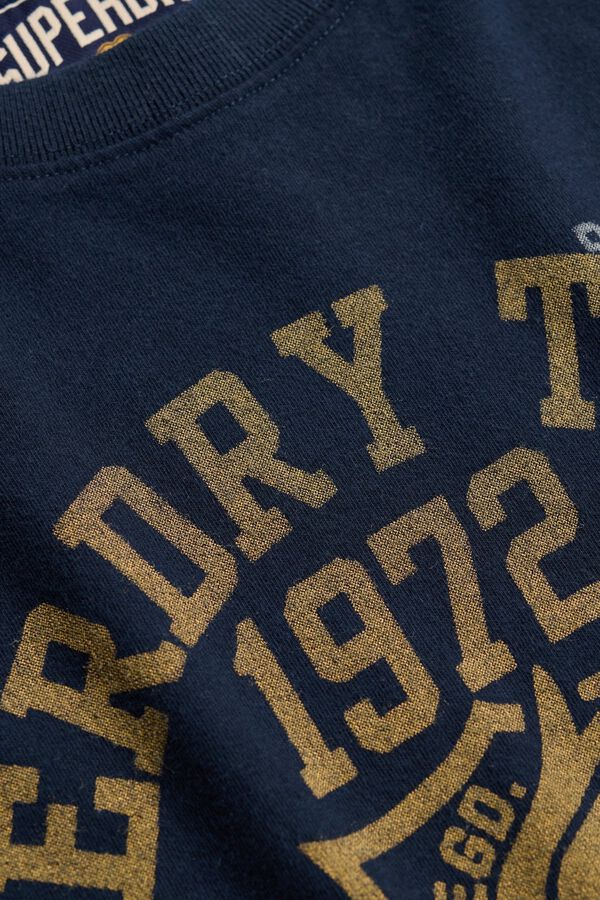 Superdry University graphic short-sleeved T-shirt blue