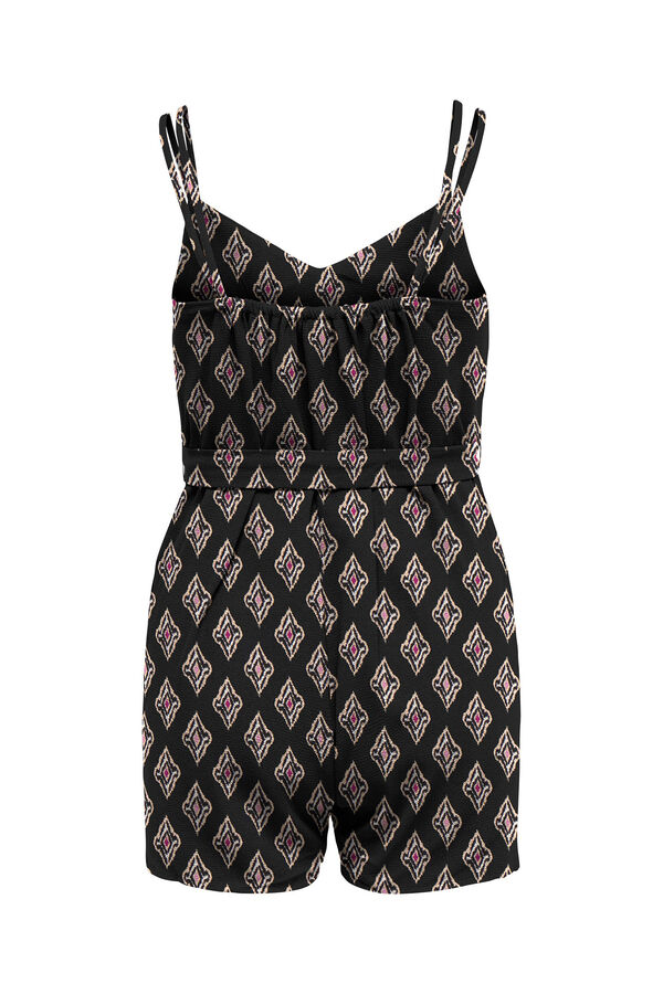 Springfield Short printed jumpsuit with straps crna