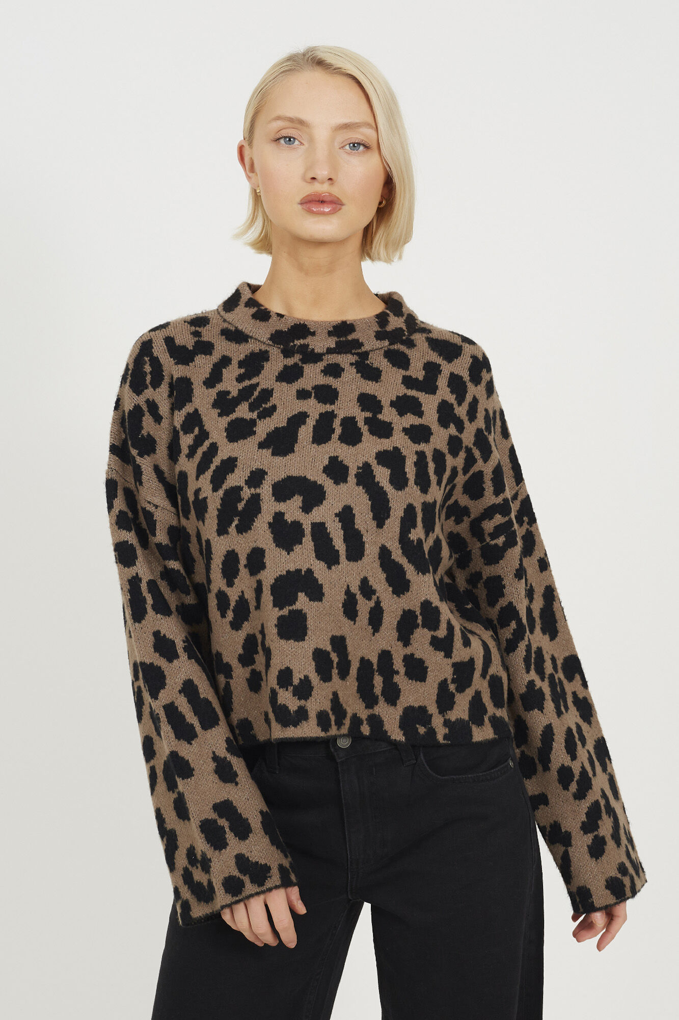 Brave Soul Jersey de punto leopardo