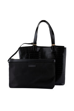 Springfield Croco shopper bag black