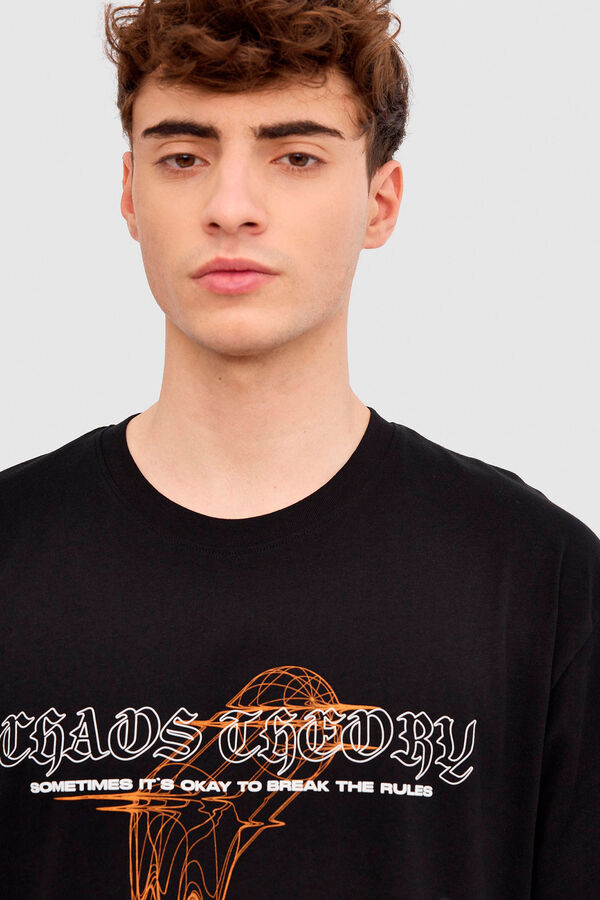 Springfield T-Shirt Totenkopf-Print schwarz