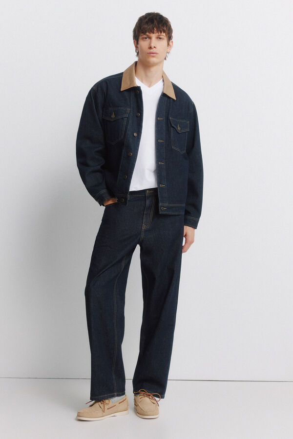 Springfield Lycra V-neck slim fit T-shirt white