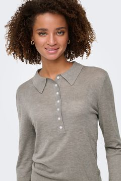 Only Polo de malha de manga comprida