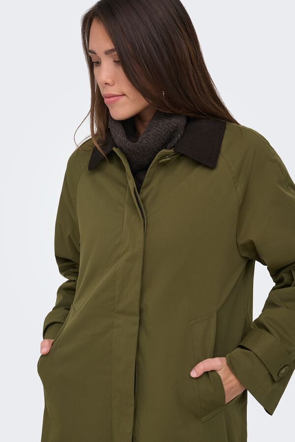 Only Abrigo estilo gabardina tostado