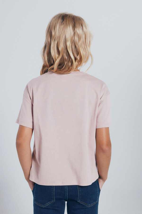 Springfield Kids Camiseta feminina com botas de cowboy rosa