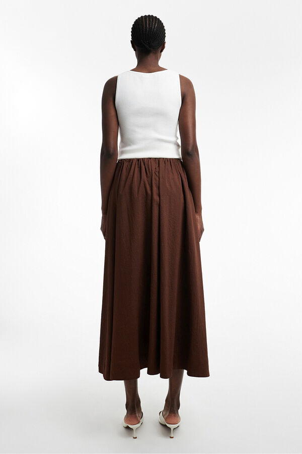 Topshop Saia midi algod&atilde;o cru