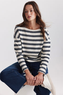 Springfield Striped shoulder buttons jumper