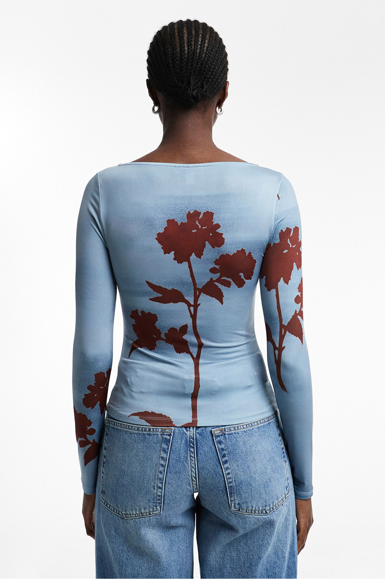 Topshop Top estampado de manga comprida