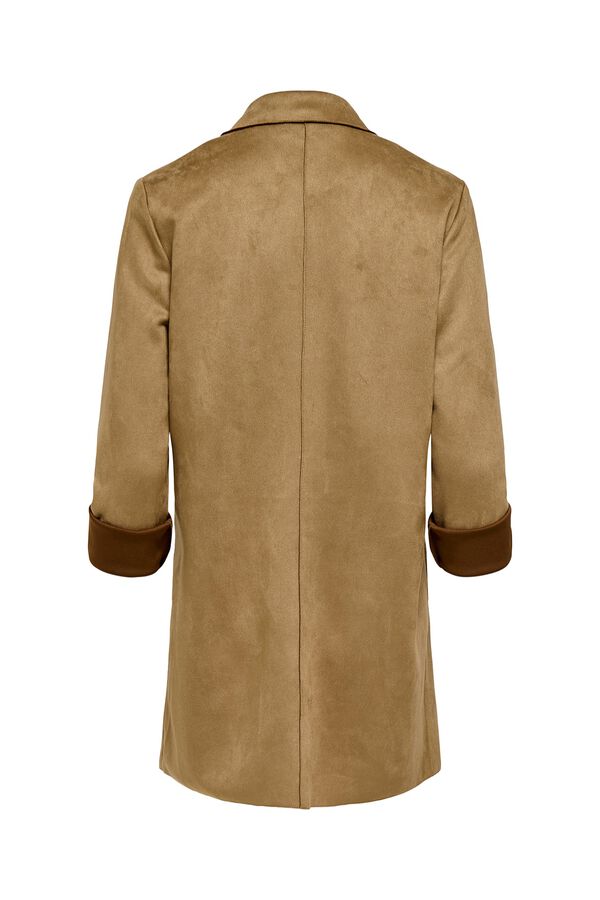 Only Midi faux suede coat nude