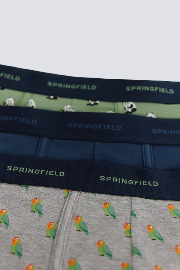 Springfield 3-pack panda boxers green