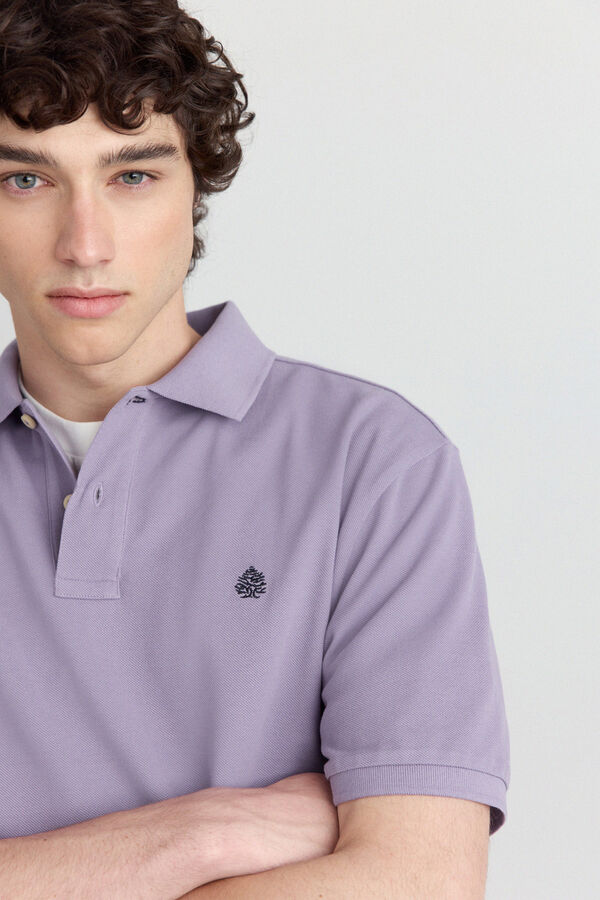 Springfield Piqu&eacute; basic regular fit polo shirt pink