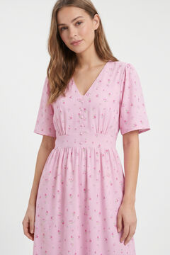 Pieces Bedrucktes kurz&auml;rmeliges midi-kleid
