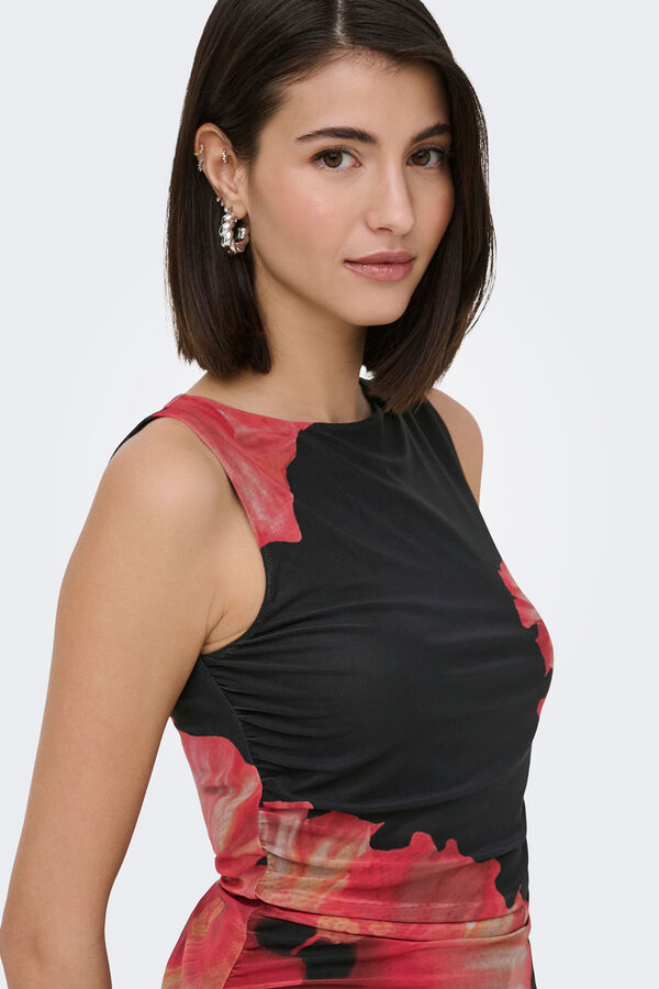 JDY Top sin mangas mesh negro