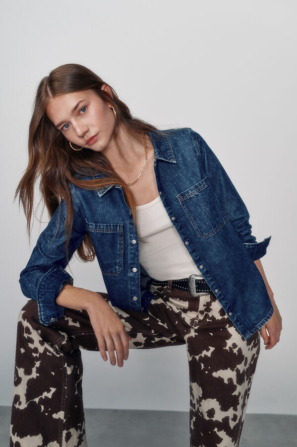 High Spirits Camisa Golpeada azul