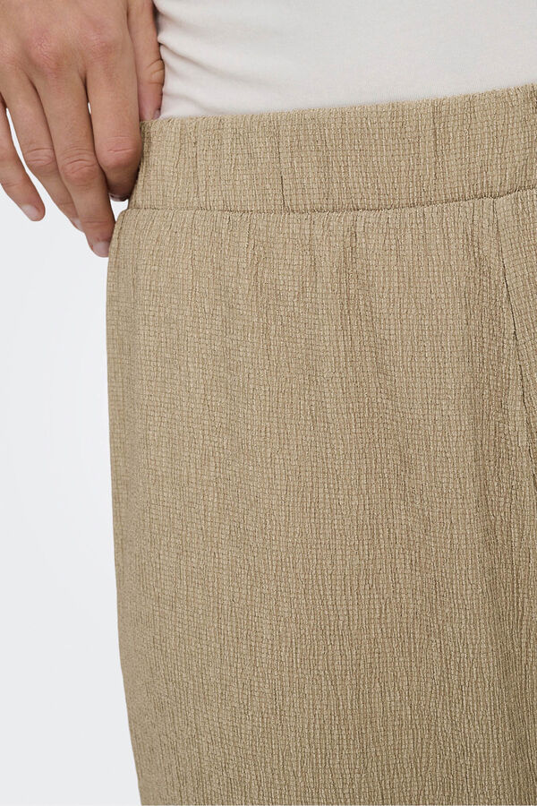JDY Pantal&oacute;n ancho textura tostado