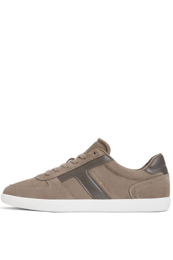 Tommy Jeans Leather panelled casual sneaker nude