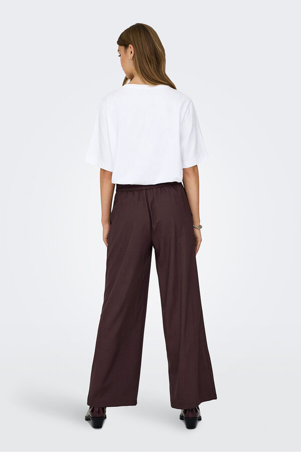 JDY Weite, flie&szlig;end Hose Rot