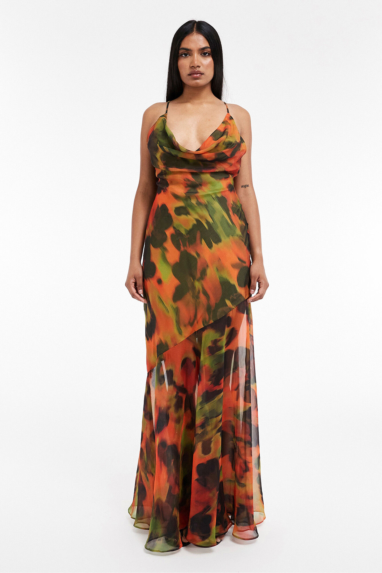 Topshop Vestido comprido estampado