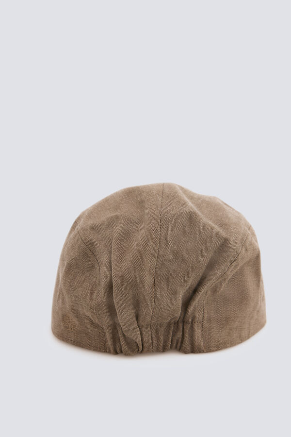 Springfield Herringbone flat cap nude