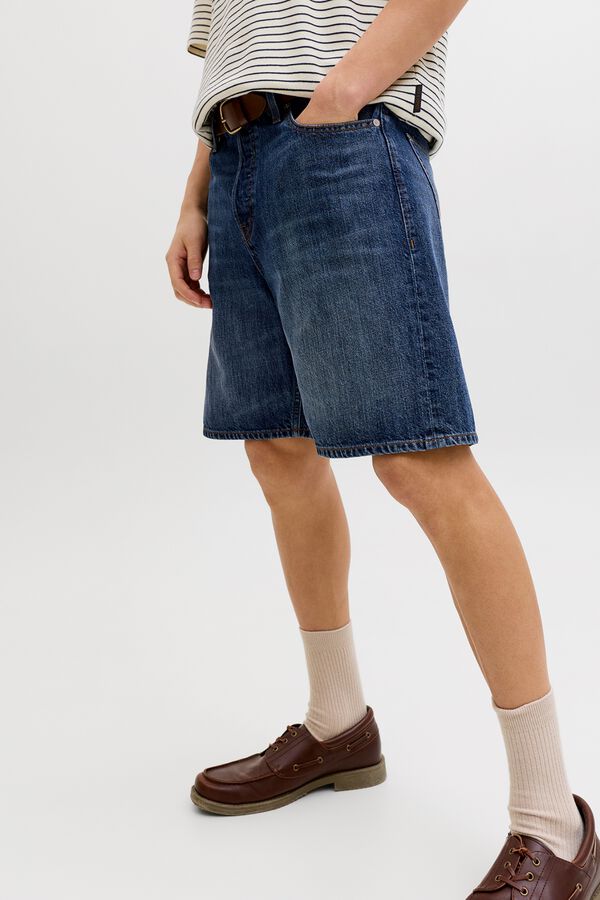 Jack & Jones Bermuda denim relaxed fit lavagem azul