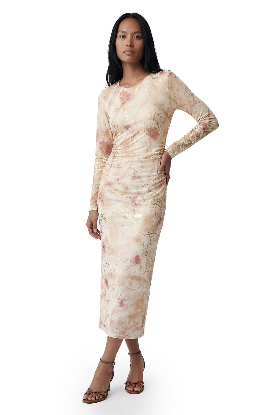 Vestido midi ajustado estampado