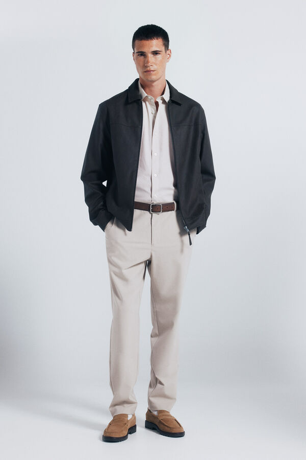 Springfield Cotton shirt with edging nude