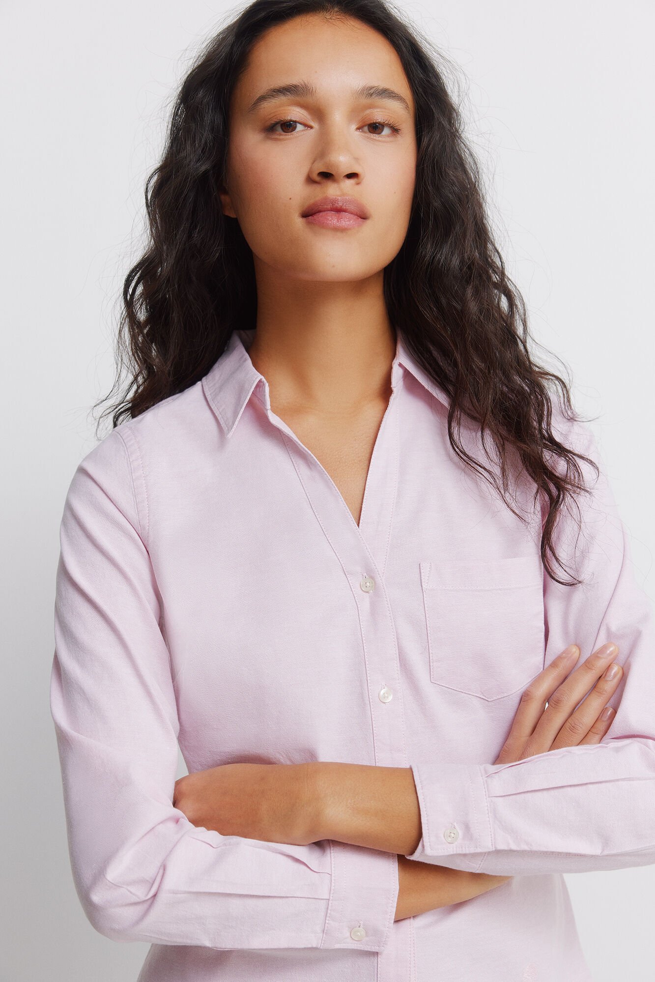 Springfield Camisa Oxford de algod&atilde;o com decote em V