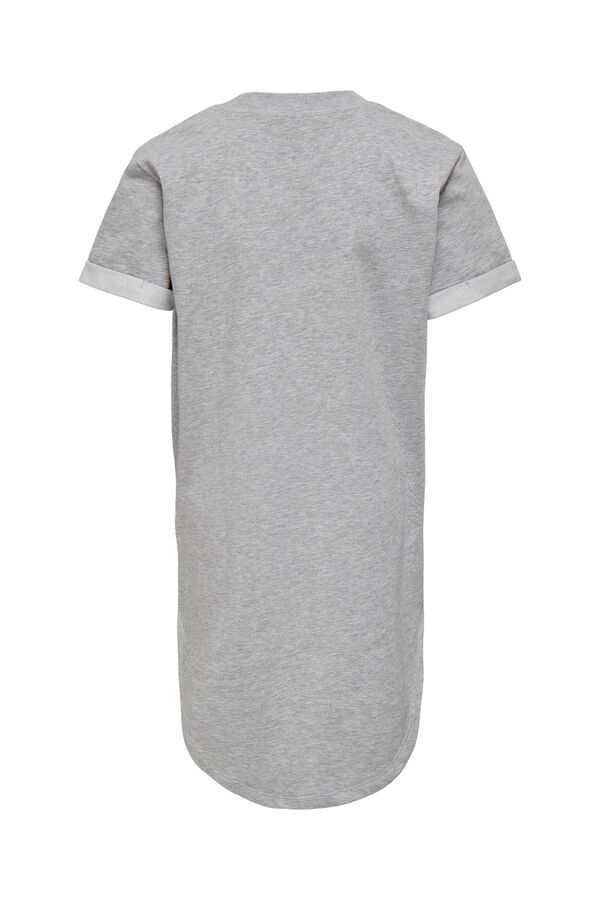 Only Girls Vestido tipo camiseta de manga corta gris