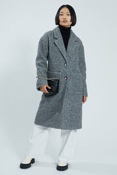 Springfield Long Bouclette-Knit Coat grey