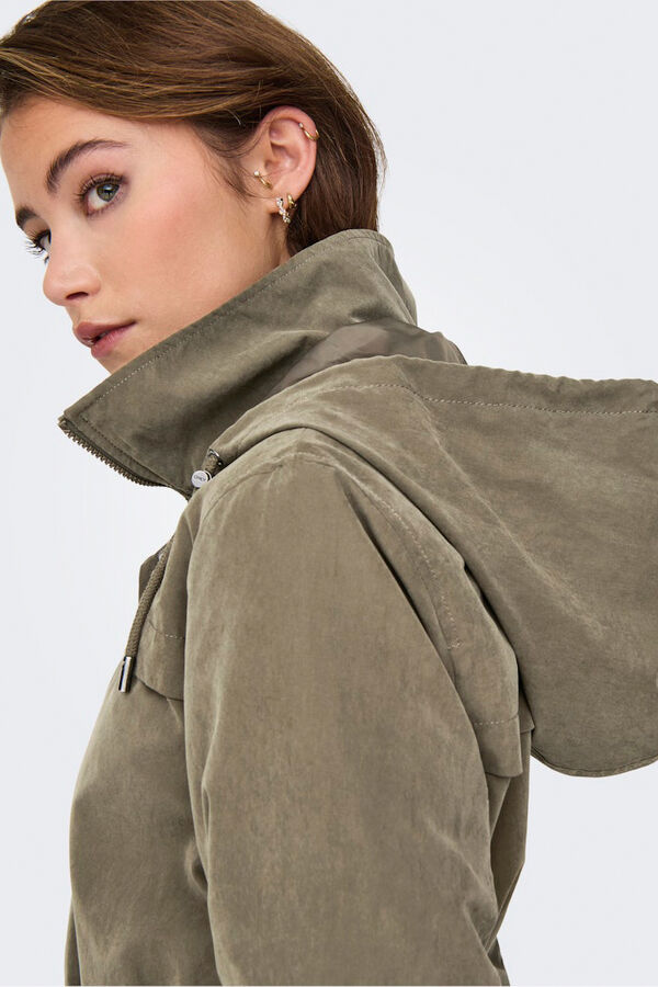 Only Kurzer Parka mit Kapuze Grau