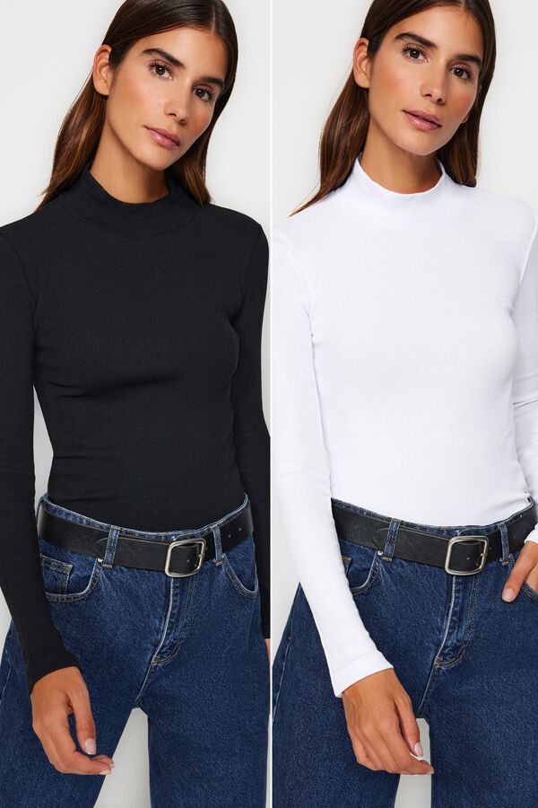 Trendyol 2-pack fitted T-shirts black