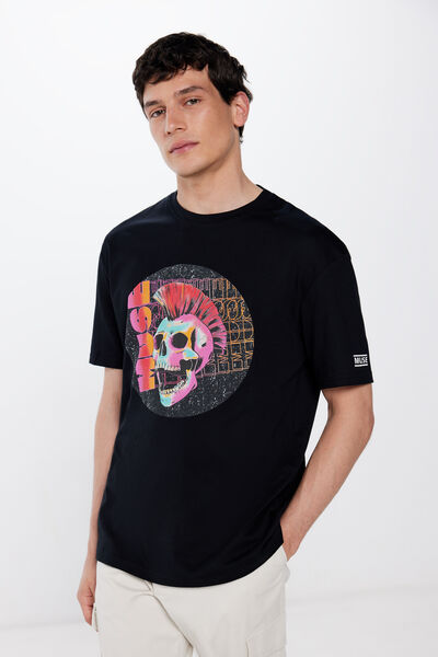 Springfield T-shirt Muse skull noir
