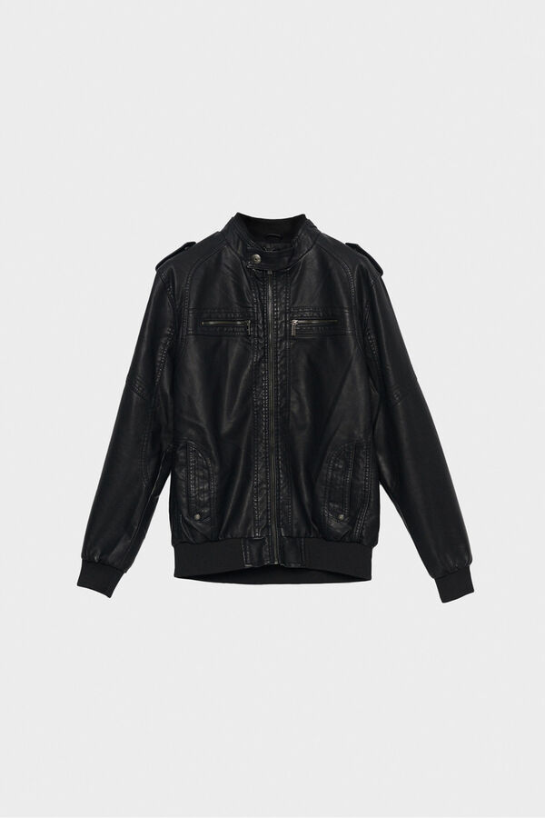 Inside Faux leather Jacket black