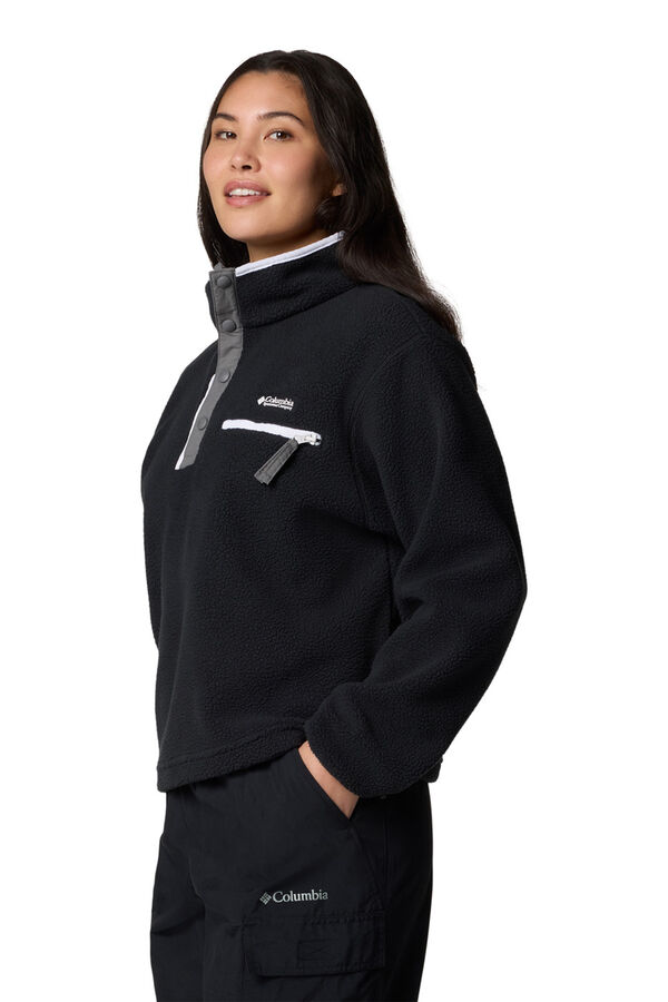 Columbia Casaco feminino Helvetia&trade; II com fecho m&eacute;dio Sherpa polar preto