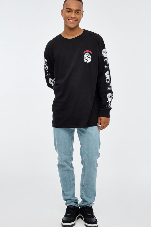 Inside Camiseta Estampado Calavera negro